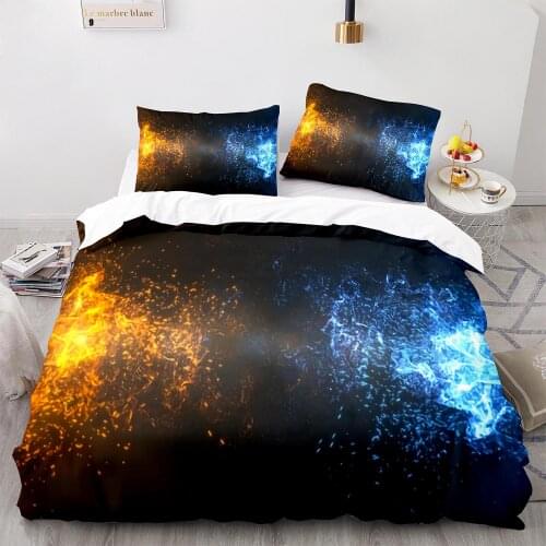 Colorful Flame Bedding Set Single Twin Full Queen King Size Ice And Fire Blaze Bed Set Children Kid Bedroom Duvetcover Sets 023