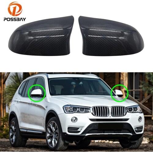 Car Side Rearview Mirror Cover Rear View ABS Caps Carbon Fiber Look for BMW X3 F25 X4 F26 X5 F15 X6 F16 2014 2015 2016 2017 2018