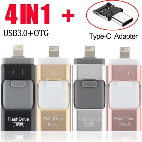 3in1 128GB 64GB 32GB 16GB 8GB Metal USB 3.0 OTG iFlash Drive HD USB Flash Drives for iPhone for iPad for iPod and Android Phone