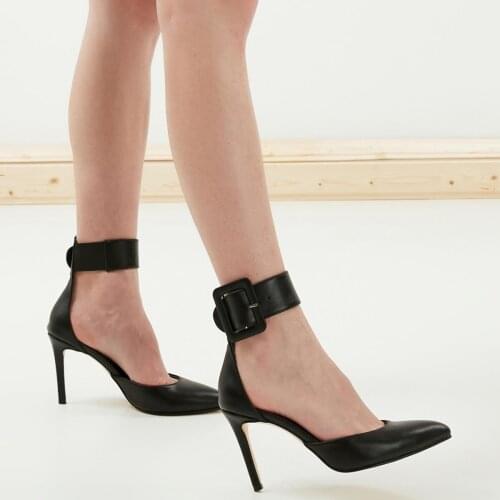 Mio Gusto Brand ROXANNE, 100% Geniune Leather, Black Color, 8Cm Heel-height, sexy Fashion over the Women 's Stiletto Pumps Shoes