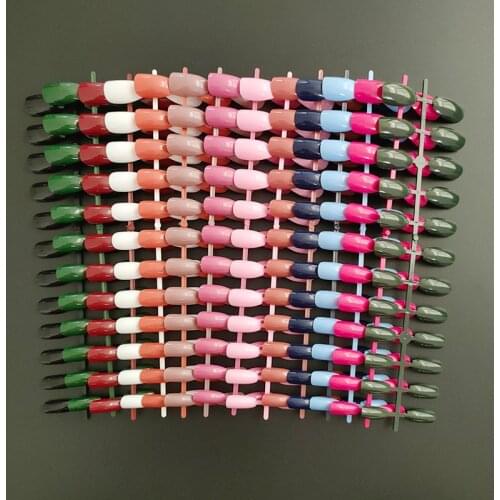 24PCS Reusable False Nail Artificial Tips Full Cover Decorated Short Round Press on Nails Art Fake Extension Decorations