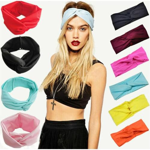 Fashion Hot Women Cotton Turban Twist Knot Head Wrap Headband Twisted Knotted Hair Band