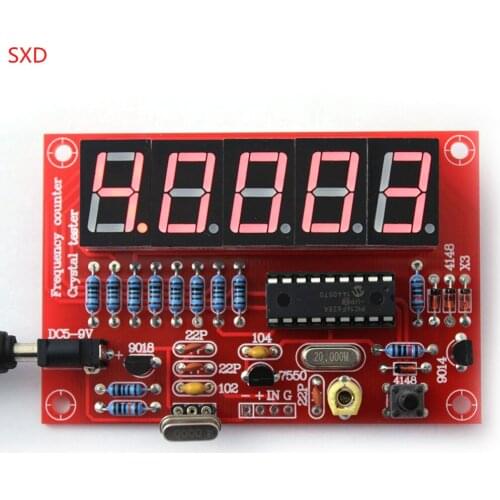 DIY Kits RF 1Hz-50MHz Crystal Oscillator Frequency Counter Meter Digital LED Tester Meter frequency meter digital