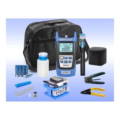 FTTH fiber optic tool kit FC-6S Fiber Cleaver Optical Power Meter 5-30km Visual Fault Locator otdr with Stripping Pliers