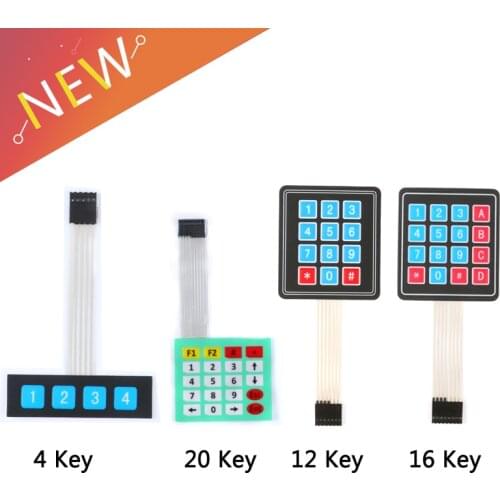 New 4 12 16 20 Key 4*4 Membrane Switch Keypad 1x4 3x4 4x4 4*5 Matrix Array Matrix keyboard for arduino smart car 1/2/5/10Pcs