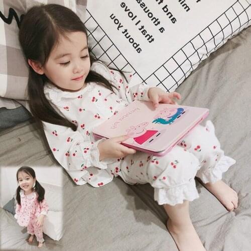 Girls Pajamas Sets Halloween Pajamas Kids Clothes Children Clothing 2018 New Cute Cherry Printed Home Clothes Toddler Sleepwear