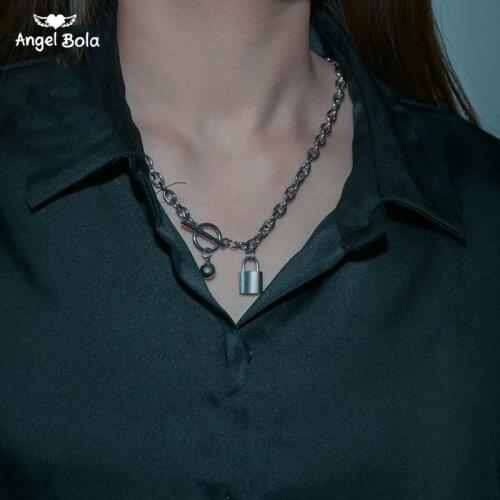 Lover Lock Pendant Necklace Top Quality Stainless Steel Padlock Pendant for Family Girl Anniversary Birthday Gift