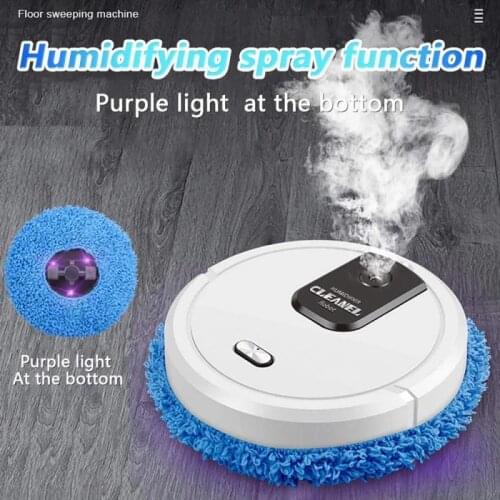 USB Charging Vacuum Cleaner Household Floor Mops Rotary Mopping Machine Humidifying Spray Intelligent Sweeping Robot Dropshiping