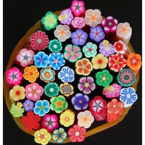 QIAN YAN 200 rods Canes 3D Art Decoration Polymer Clay Flower Rods Nail DIY Design D25 display