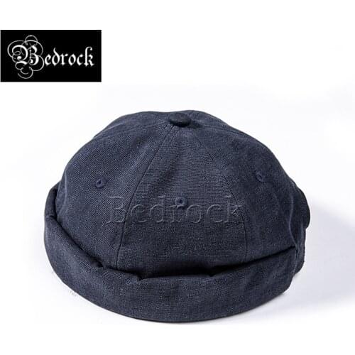 RT Retro sailor hat melon leather hat men women miki Breton borderless landlord hat fashion hip-hop yuppie hat vintage Navy hat