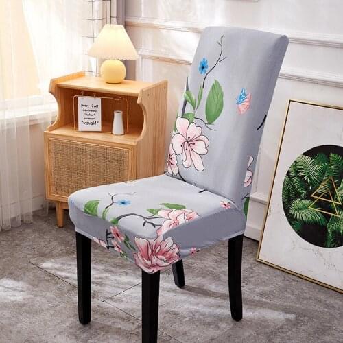Floral Printed Removable Anti-dirty Dining Chair Cover Furniture Cover Stretch Seat Cover housse de chaise 1/2/4/6 Pieces