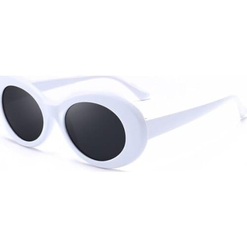 Vintage Oval Sunglasses Women Fashion Goggle Sunglass Luxury Brand Outdoor Goggles Male Female Black White UV400
