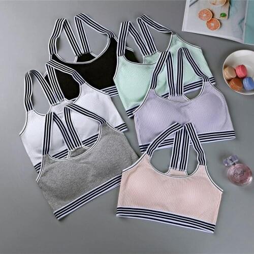 Teenager Girls Sports Bras Puberty Students Training Bras Breathable Vest Underwear Fashion Straps For Bra