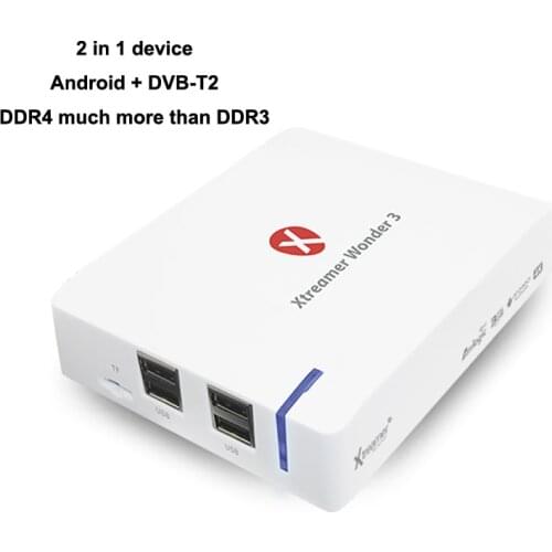 Xtreamer Wonder 3 4K 60P UHD 3GB DDR4 11ac VP9 android media player S912 with DVB-T2, 2 in 1 combo device, not only android