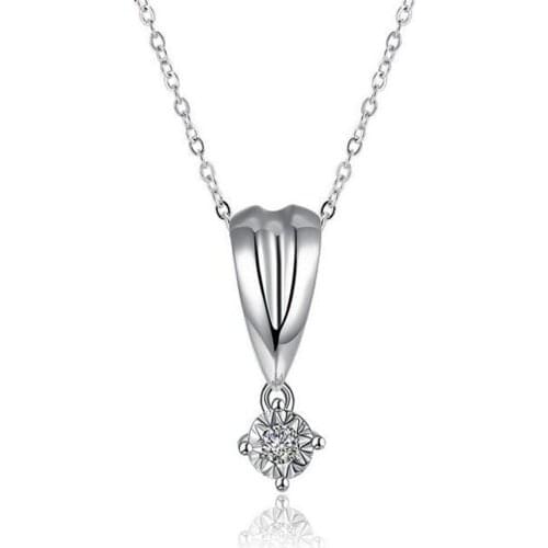 Fine Jewelry Silver color925 Pendant Necklace for Women Natural Geometric Pendant Girlfriend Gift Wholesale Price
