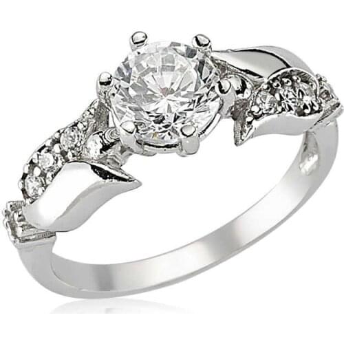 Silver Tulip Single Stone Lady Ring