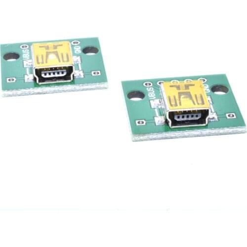 10pcs Mini USB Female Jack to DIP 5P SMD Adapter Connector 2.54mm Welded PCB Converter Pinboard for Cellphone Data Line
