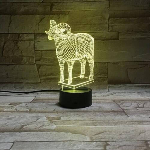Sheep 3D Lamp Baby Room Night Sensor Light LED Projector Nightlight Home Party Decoration Smart Phone Control Child Friend Gifts