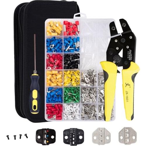 4 in 1 Crimping Tool Wire Crimpers Wire Stripper Multitool Engineering Ratcheting Terminal Crimping Pliers Stripper Crimper Tool