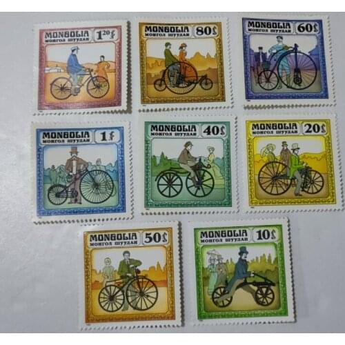 8PCS Mongolian stamps 1982 bicycle with a long history ， Post Stamps Postage Collection