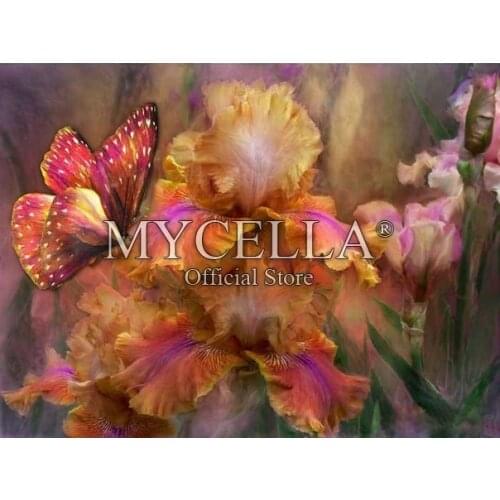 Diamond Embroidery Butterfly Flowers 5D DIY Diamond Painting Full Round Mosaic Picture Cross Stitch Rhinestone Needlework Crafts