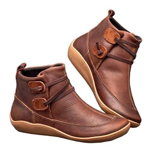 Winter womens warm ankle boots waterproof womens boots pure color short marten boots