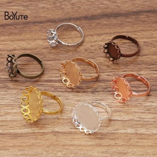 BoYuTe (100 Pieces/Lot) 10MM 12MM 14MM 15MM 16MM 18MM 20MM Cabochon Base Adjustable Ring Blanks Setting Diy Jewelry Accessories