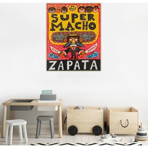 Citon Jorge Gutierrez《Super Macho》Canvas Art Oil Painting Famous Artwork Poster Picture Wall Decor Home Living room Decoration