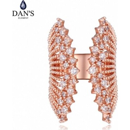 DANS Real Austrian Crystals Brand AAA Zirconia Micro Inlays Fashion Ring for women New Insect 121297rose
