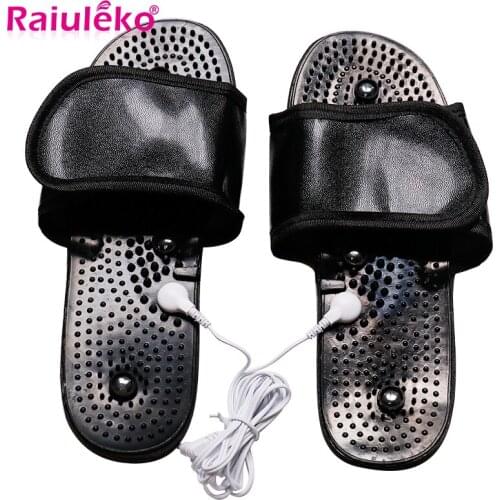 Electric Tens Therapy Massager Slippers Machine Pulse Stimulator EMS Adjustable Physiotherapy Magnet Foot Pain Relief Massager