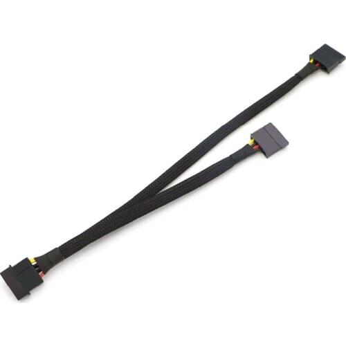 Full Sleeved IDE Molex to Dual SATA Y-Splitter Power Adapter Cable