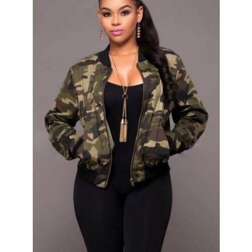 Army Color Camouflage Jacket Top For Wome Autumn And Winter New Fashion Long-Sleeved Classic Urban Casual Jacket Tooling Sports