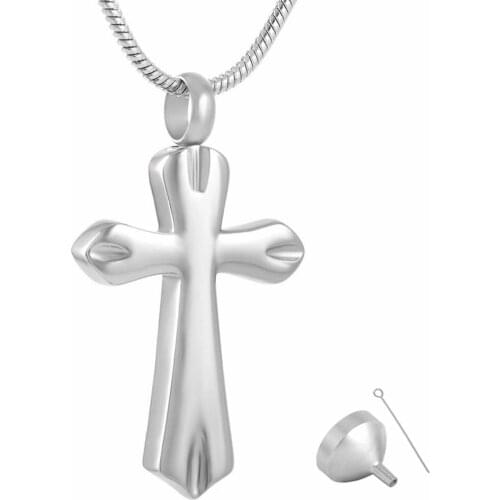 MJD9154 Cross Urn Necklace for Ashes Cremation Jewelry for Men Stainless Steel Ashes Locket Pendant Jewelry