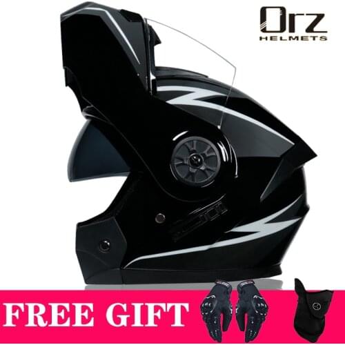 Dual Visors Helmets Modular Motorcycle Helmet Flip up Open Full Face Helmet Moto Motocicleta Capacete