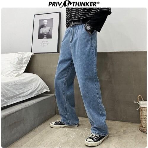 Hip hop Men Blue Casual Solid Straight Jeans Pants 2020 Mens Harajuku Streetwear Casual Denim Pants Male Fashion 5XL Jeans