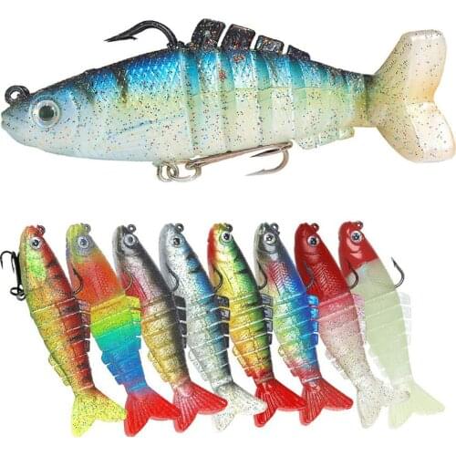 1Pc Soft Multi Jointed Swimbait Wobblers Trout Catfish Fishing Lure Silicone Bait Artificial Softbait Lures Fishing Dropshipping