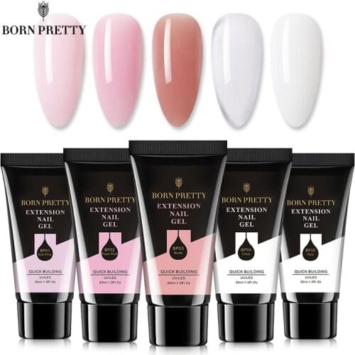 BORN PRETTY Quick Extension Gel Nail Polish Set Jelly Soak Off Gel Varnish UV Gel Set Acrylic Nail Art Extending Nail Gel Polish