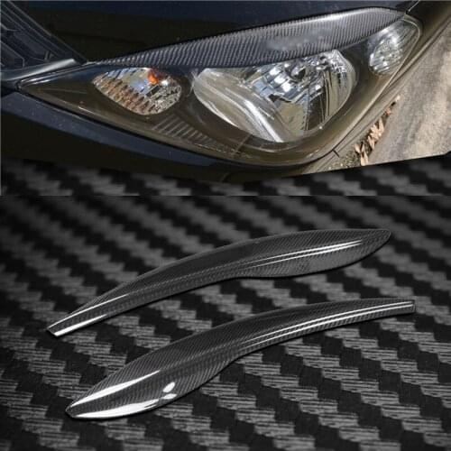 Carbon Fiber Headlight Cover Eyebrows Eyelid Trim Sticker For Honda Fit 2009-2012
