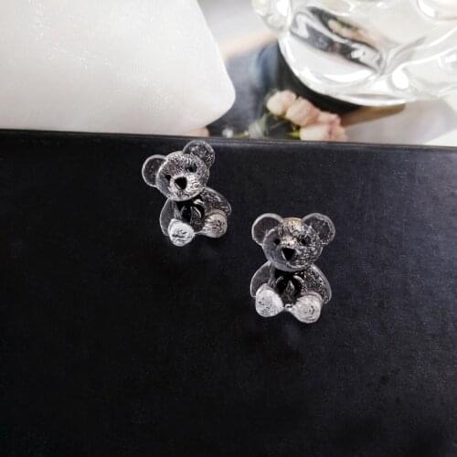 Cute transparent bear new trendy earrings small fashion earrings