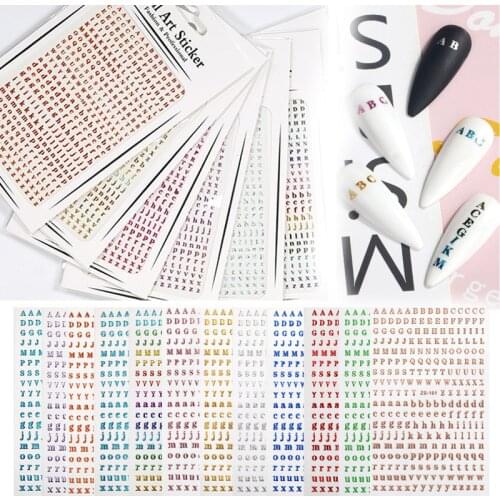 NZIQUAN Nail Sticker Letter Three-dimensional Nail Sticker Lady DIY Nail Sticker 3D Waterproof Adhesive Nail Sticker 2020 New