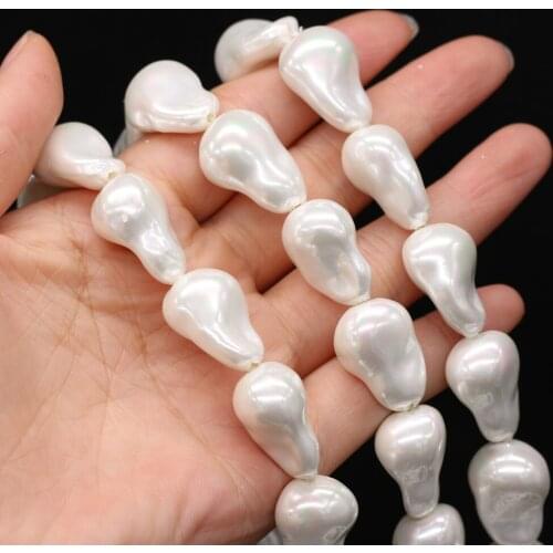 Natural White Baroque Pearl Beaded Irregural Water Drop Shape High Quality Shell Loose Beads for Making DIY Jewelry Necklace