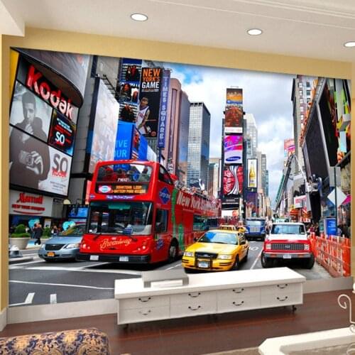 Custom Photo Wallpaper Bus New York Times Large Mural Wallpaper TV Background Wall Paper Office Living Room Bedroom 3D Wallpaper