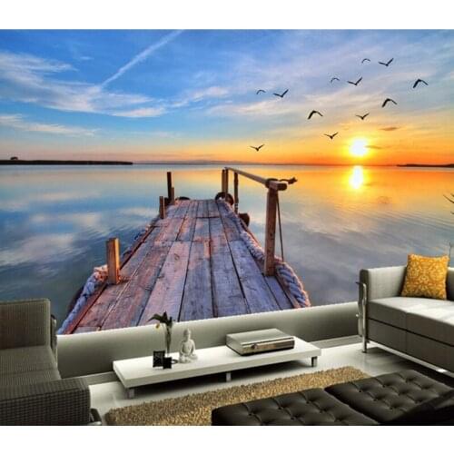 Custom 3D murals,Lake Marinas Sky Sunrises and sunsets Nature papel de parede,hotel living room sofa TV wall bedroom wallpaper