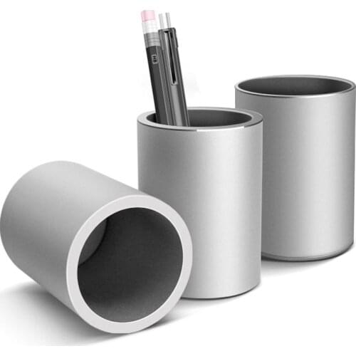 Rainbow Round Aluminum Alloy Metal Pen Holder Creative Fashion Student Desktop Ornaments Office Personality Simple Customization