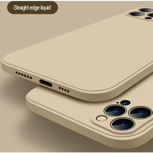 Luxury Original Square Full Protection Liquid Silicone Case For iPhone 12 Pro Max 12MiNi 11 Pro X XR XS Max 7 8 6s Plus SE 2020