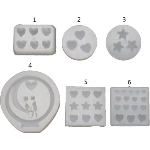 Sugar Star Heart Soft Candy Pendant Mold Gummy Candy Hairpin Slilcone Resin Mold