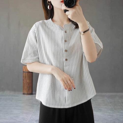 Женские рубашки в полоску Shzxssfy China At AliExpress