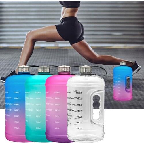 1 Gallon 3.78L Sport Water Bottle Clear Plastic Drinking Bottles GYM Tool Fitness Jug BPA Free Sports Cup Kettle Sports Cup