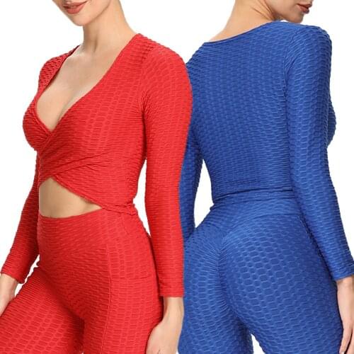 Womens Tops Sexy V-Neck Sports Shirts Tops Cross Breastless T-shirts Gym Workout Sports Shirts Quick Dry Fitness Gym Crop Tops