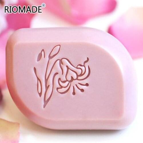 Morning Glory Handmade Soap Stamps Floral Pattern Natural Transparent Plexiglass Soap Seal With Handle Acrylic Custom DIY
